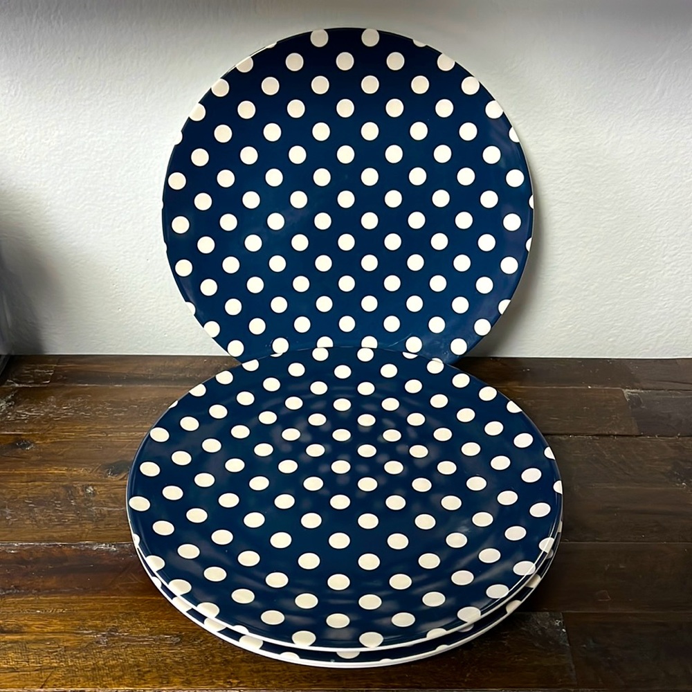 Kate Spade melamine dinner plates (4)